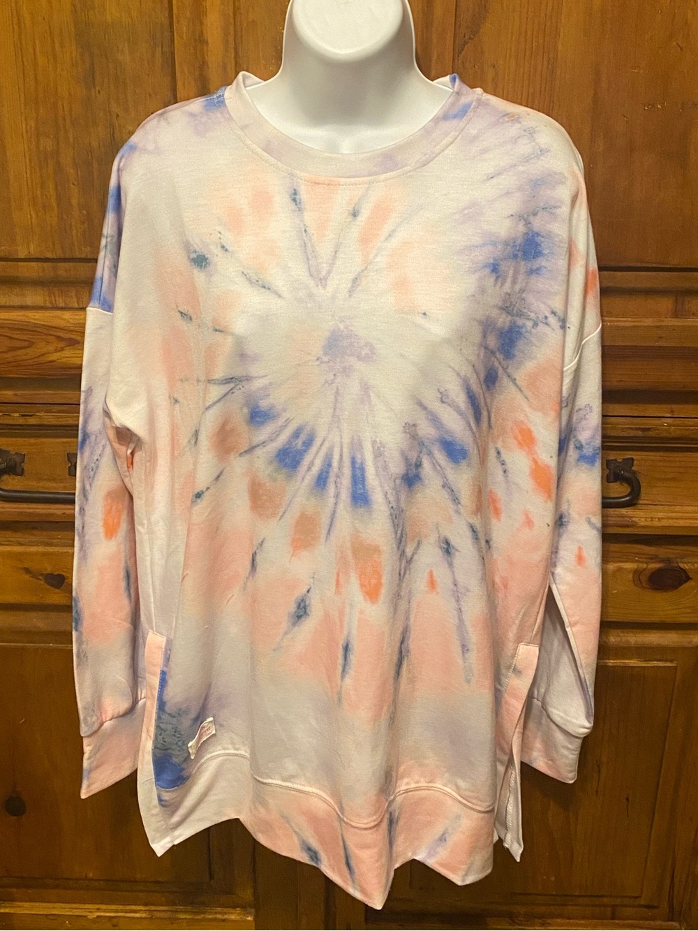Simply Southern Tie Dye Sweatshirt preppy Oversized Coastal size lg